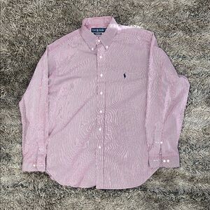 Polo by Ralph Lauren: Men's Light Red Striped Button-Down Shirt